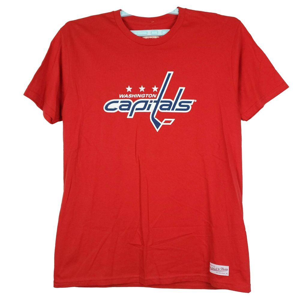 Washington Capitals Mitchell & Ness NHL L Large Shirt Distressed Logo Red NWT
